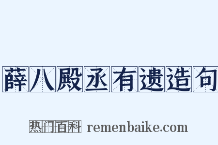 薛八殿丞有遗造句是什么意思的图片